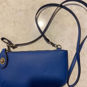 Joy Susan Blue Vegan Crossbody Shoulder Bag.